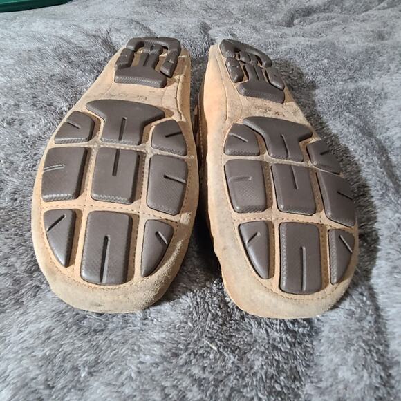 UGG Womens 9 Meena Shearling Suede Leather Driving Shoes Mocassins Slippers - Picture 6 of 9